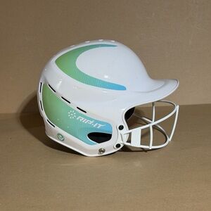 RIP-IT Vision Classic 2.0 Softball Helmet S/M White Ombre Green Aqua USED
